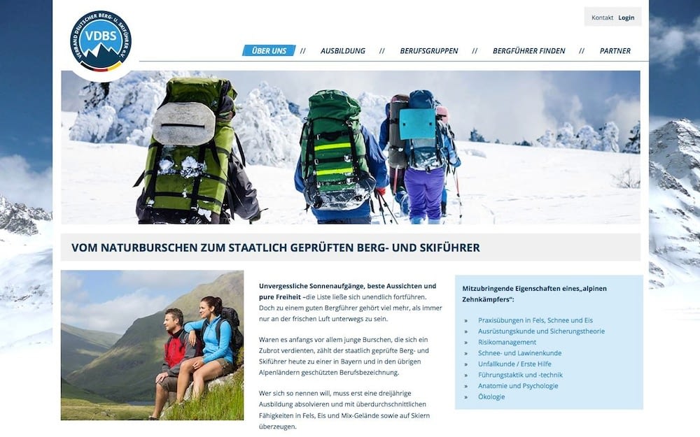 Verband Deutscher Berg- und Skiführer e.V. (VDBS) – Relaunch Website