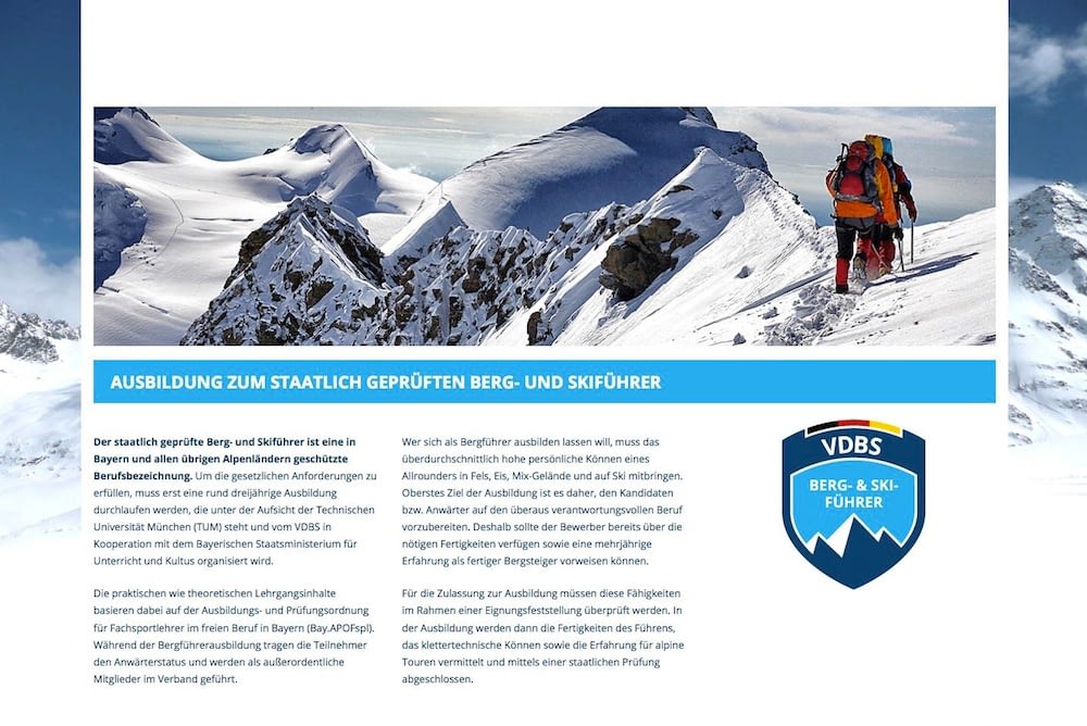 Verband Deutscher Berg- und Skiführer e.V. (VDBS) – Relaunch Website