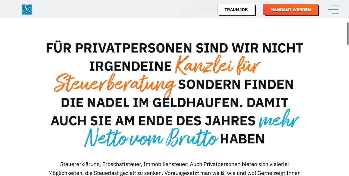 SFS Steuerkanzlei - Website Relaunch