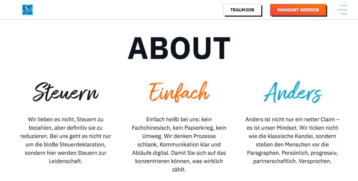SFS Steuerkanzlei - Website Relaunch
